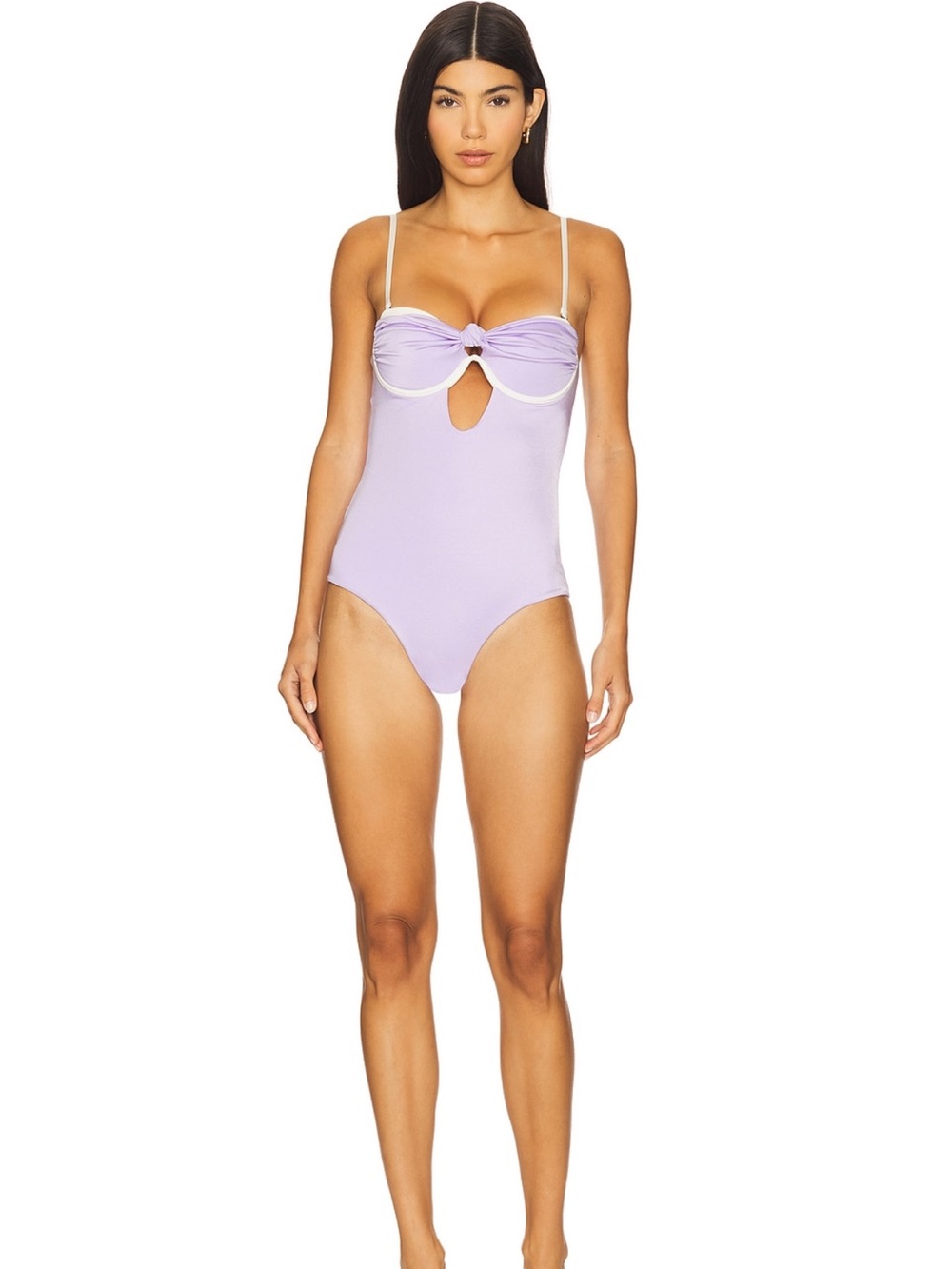 Women’s ' Lilac One-Piece Swimsuit with White Trim

Brand new